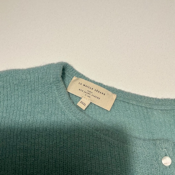 Sezane Gaspard Cardigan - Sea Green - Picture 2 of 3